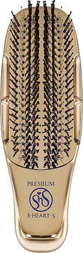 Масажна щітка для волосся з укороченою ручкою золото S-Heart-S Scalp Brush World Premium Short Gold 3303 фото