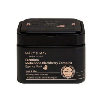 Тканинна маска з ідебоном і ожиновим комплексом Mary & May Premium Idebenon Blackberry Complex Essence Mask 20 шт. 3274 фото